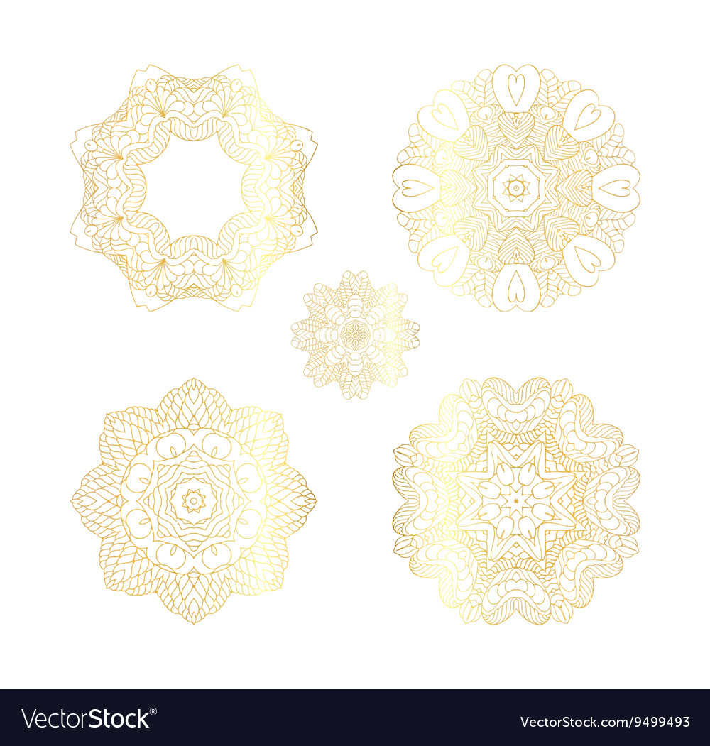 Set of golden round frames
