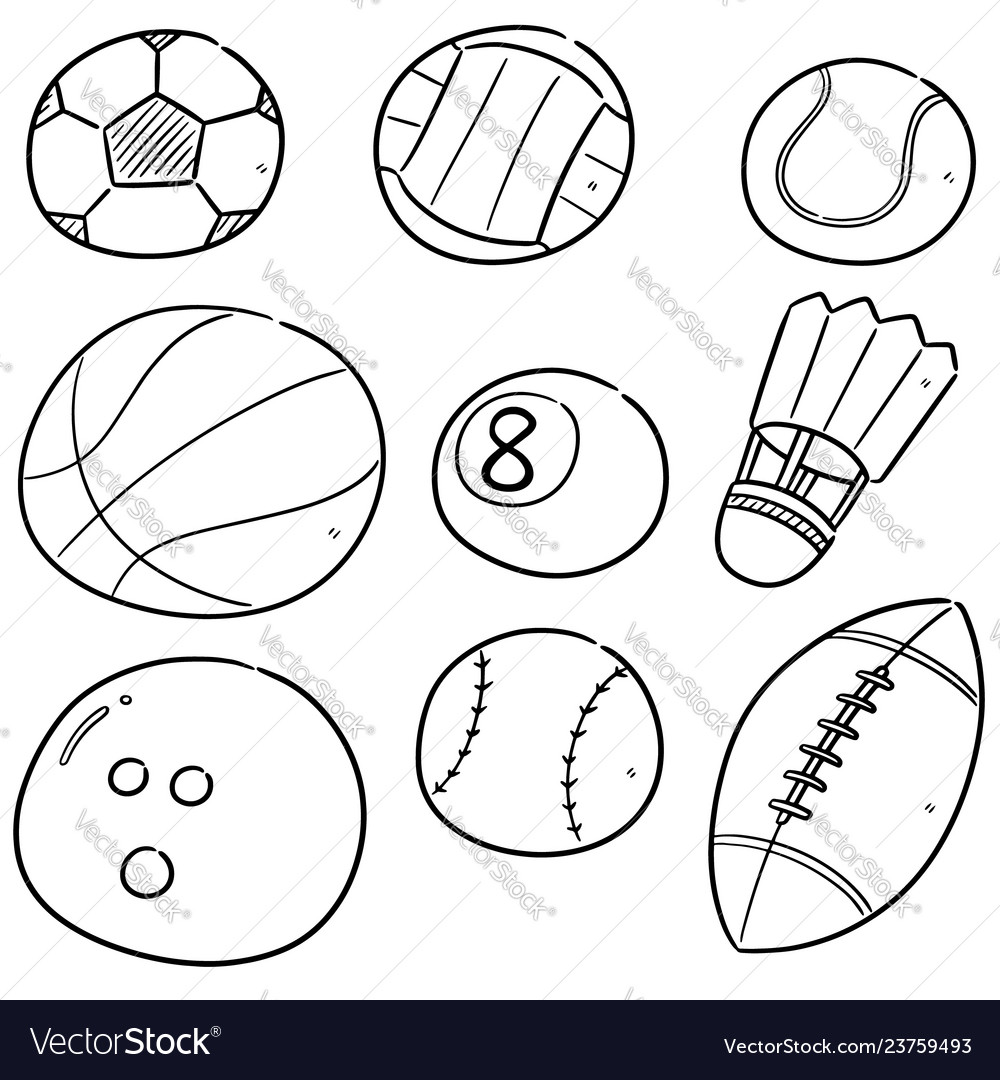 Set von Sportgeräten vector image Set von Sportgeräten