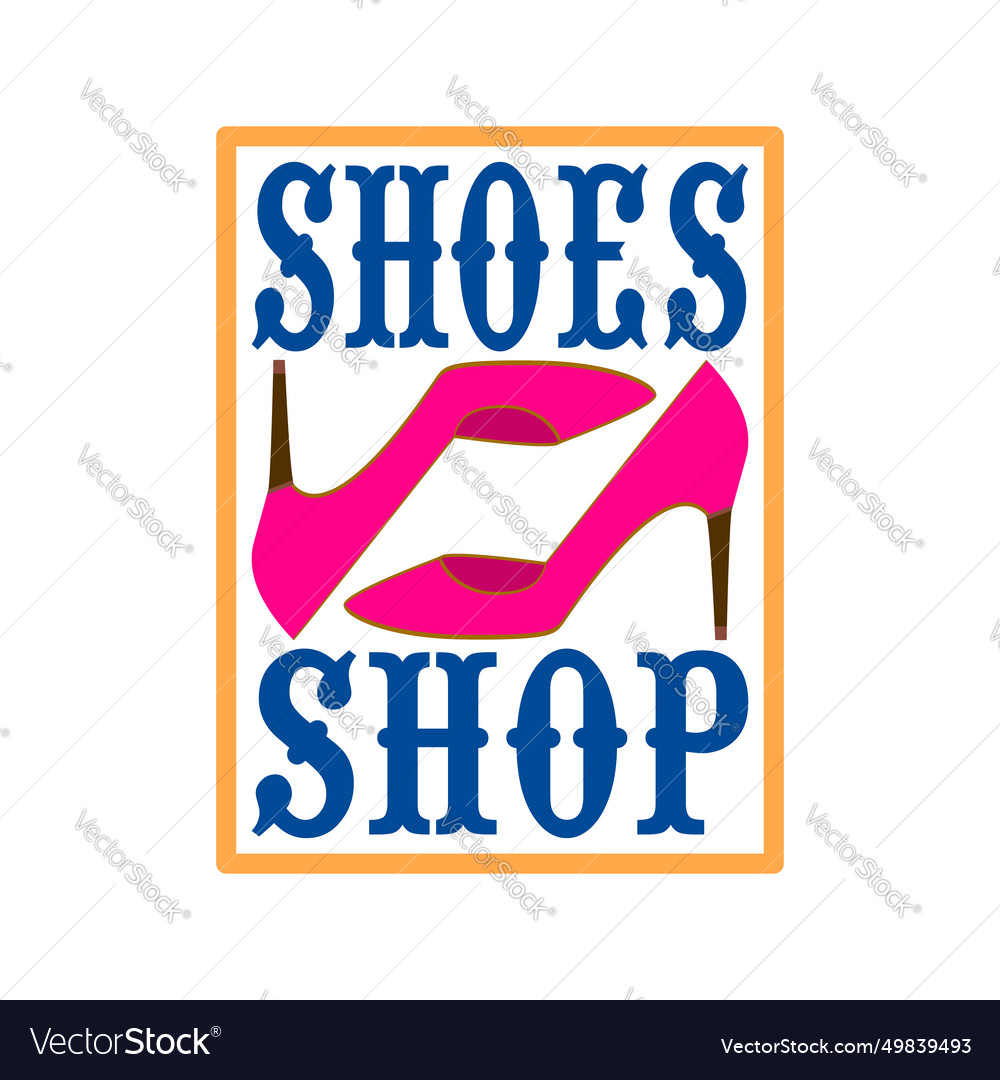 Womens shoes store logo in vintage style