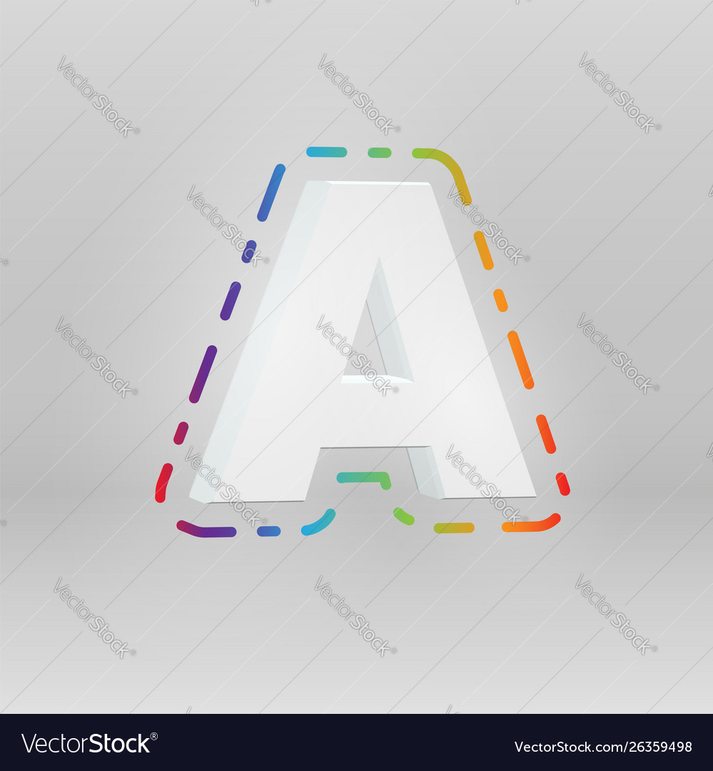 3d character from a fontset with colorful vector image 3d character from a fontset with colorful