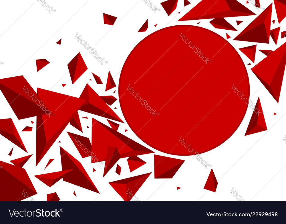 Abstract Background Design Of Red 3d Triangle Vector Image