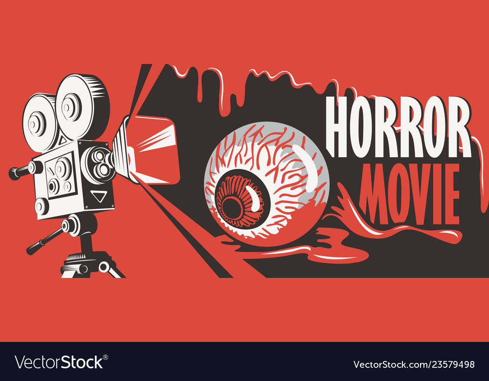 Banner for horror movie festival scary cinema Vector Image