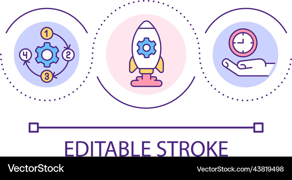 Build startup boosting strategy loop concept icon Vector Image