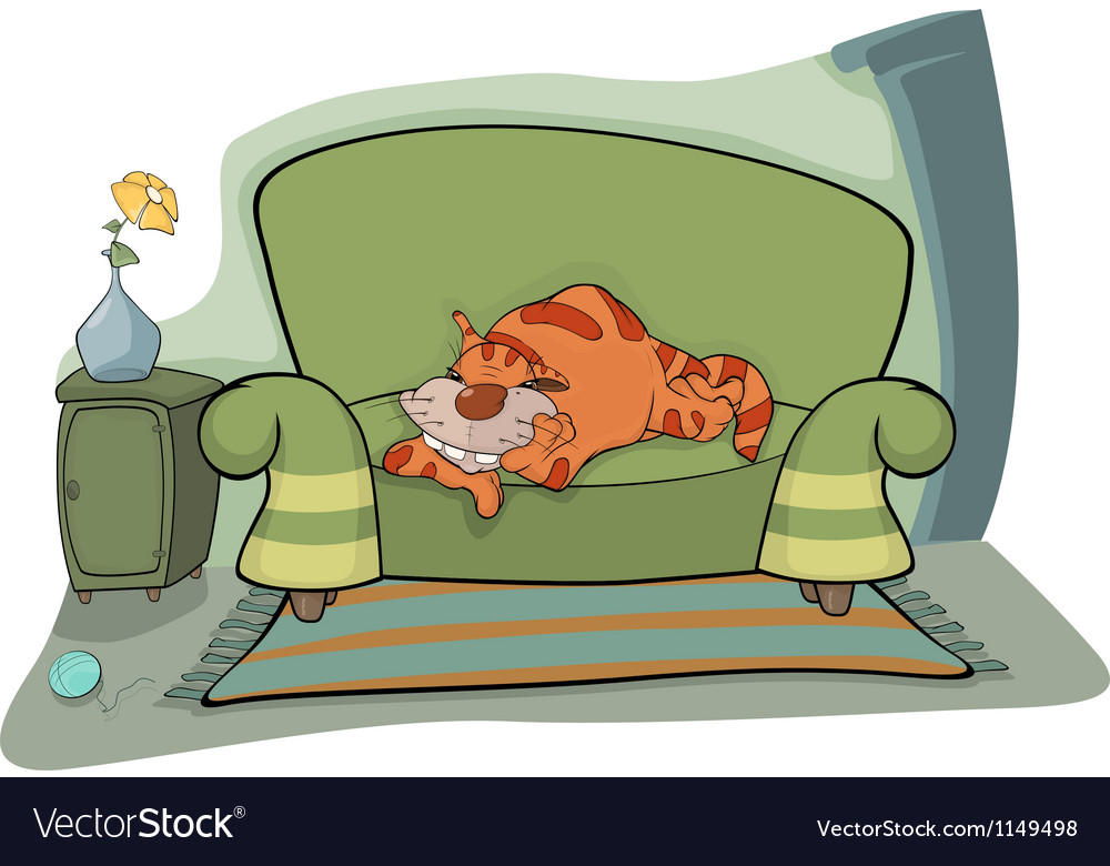 Cat on a sofa