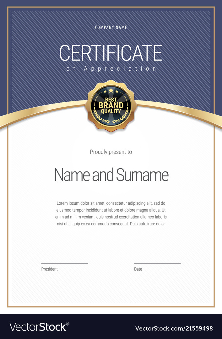 Certificate template diploma of modern design Vector Image