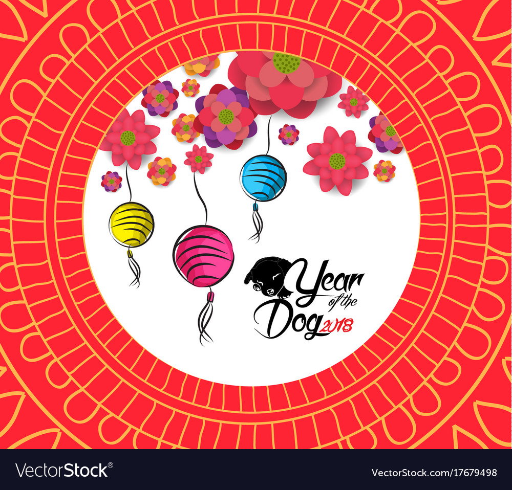 Chinese new year pattern background with lantern
