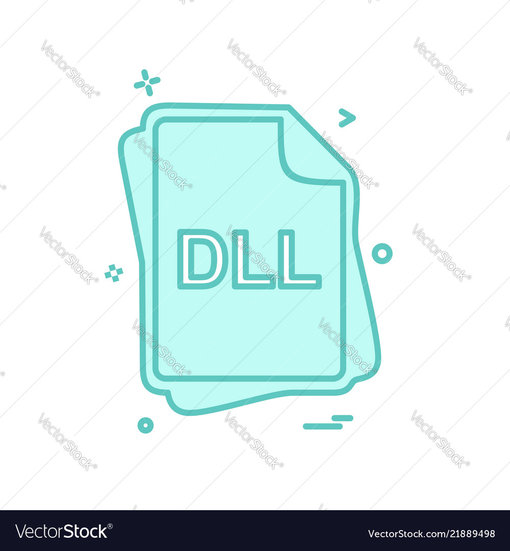 Dll file type icon design Vector Image Dll file type icon design
