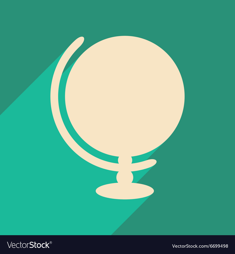 Flat with shadow icon and mobile application globe