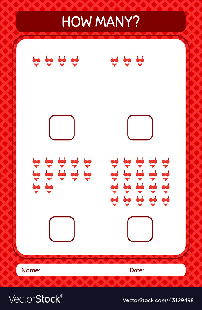 How many counting game with underwear worksheet