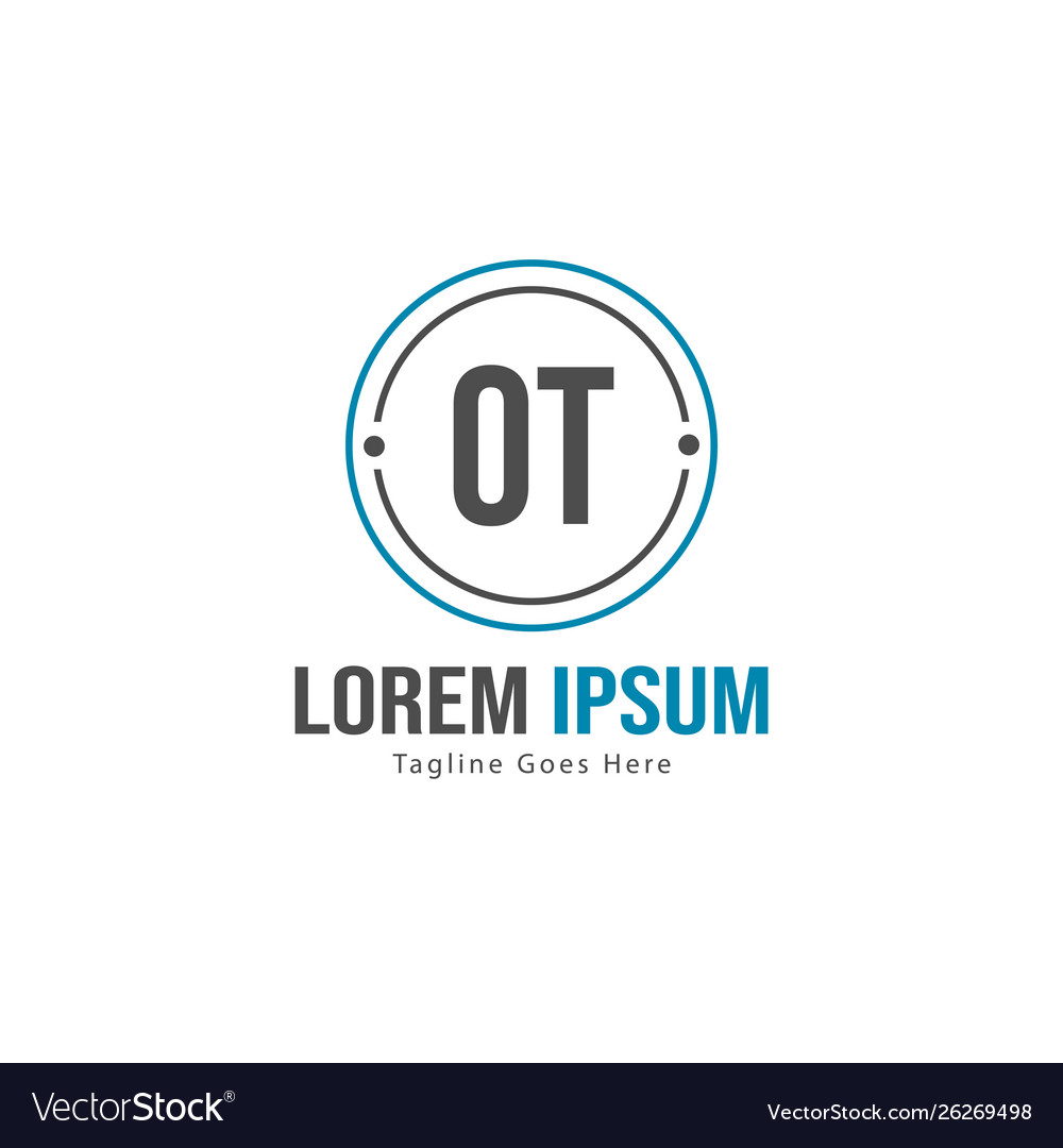 Initial ot logo template with modern frame Vector Image