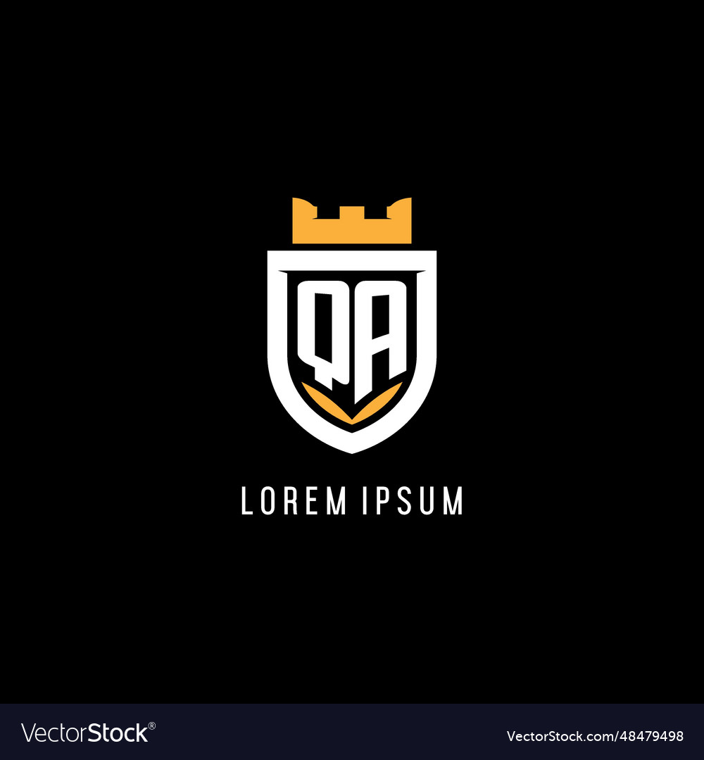Initial qa logo with shield esport gaming