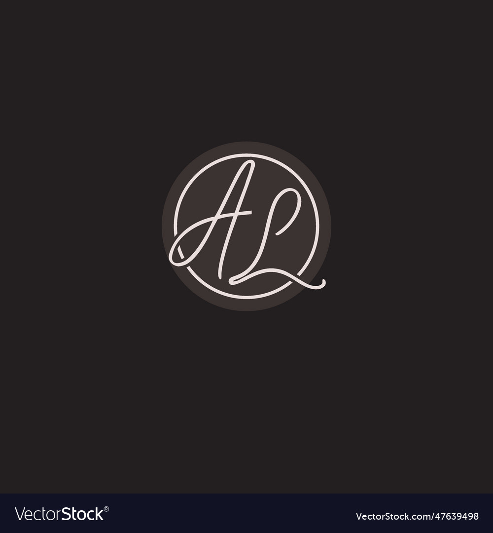 Initials al logo monogram with simple circle line