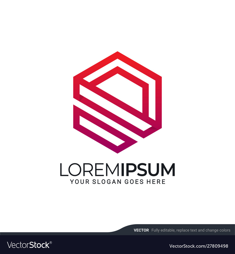 Modern geometric abstract logo design editable