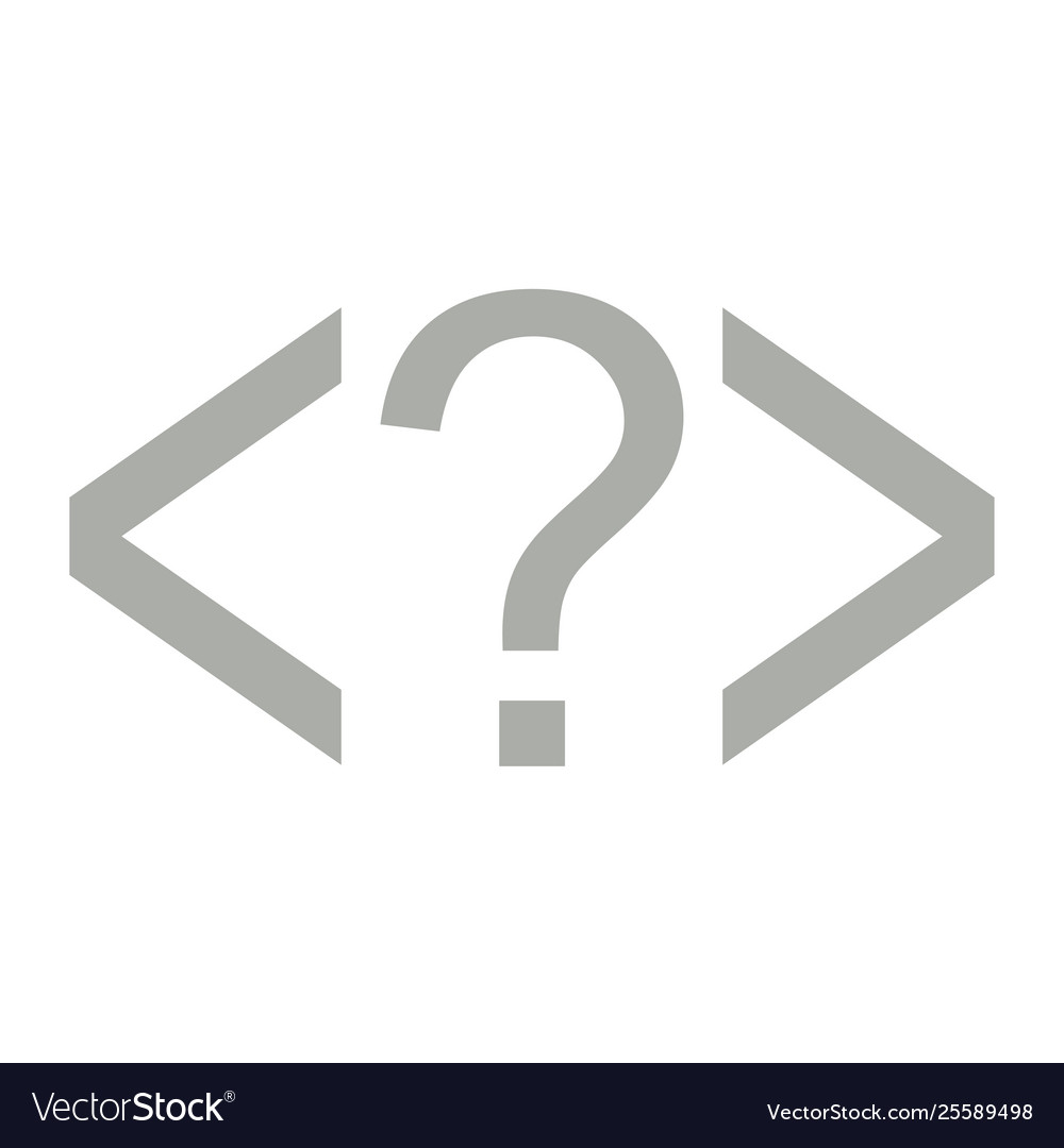 Pair brackets with a question mark vector image Pair brackets with a question mark