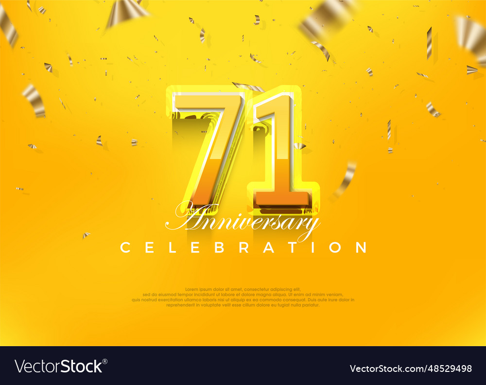 Premium 71st anniversary celebration design Vector Image