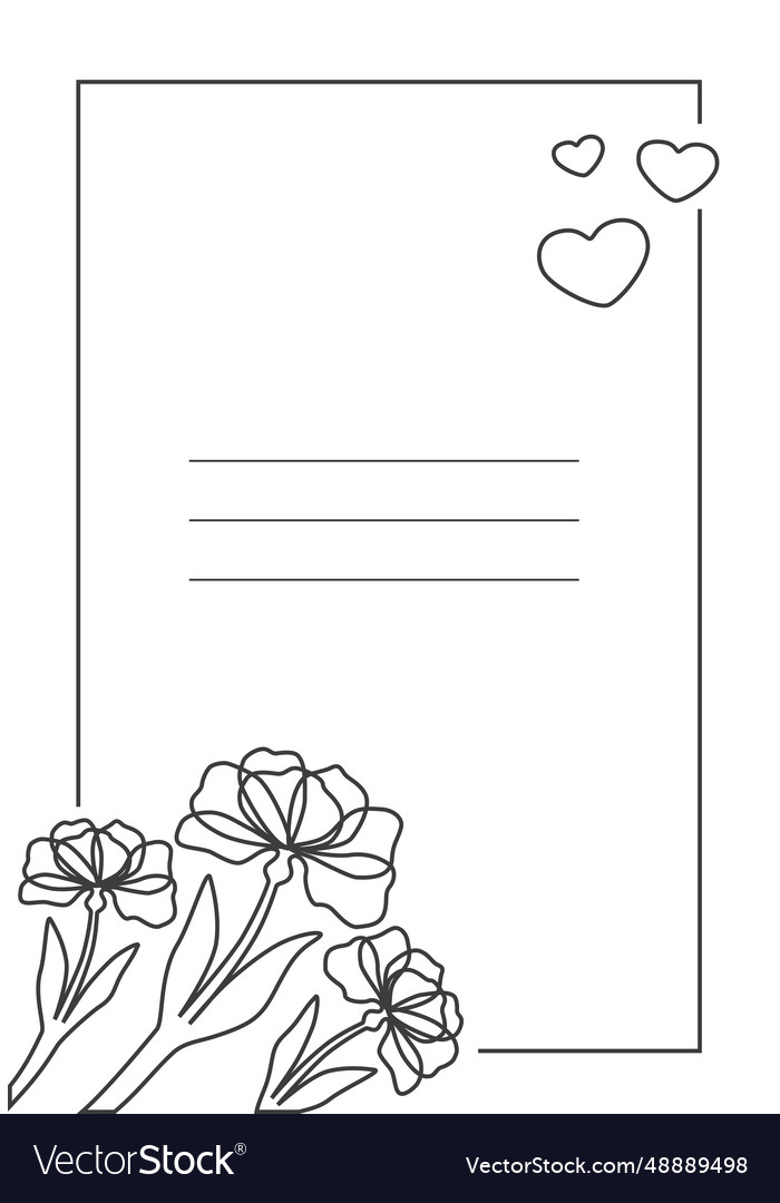 Rectangular coloring card with place for text