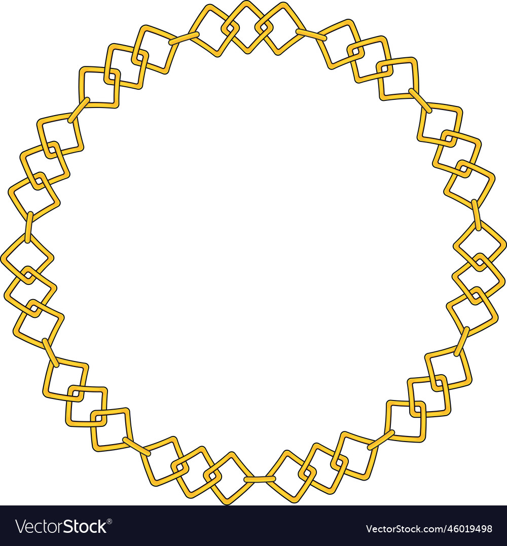 Round chain frame circle chains border boho Vector Image Round chain frame circle chains border boho