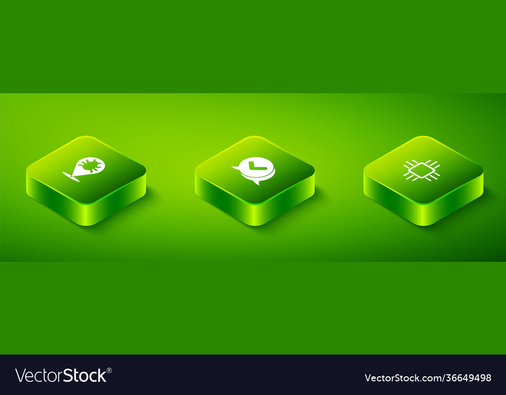 Set isometric check mark in speech bubble vector image Set isometric check mark in speech bubble