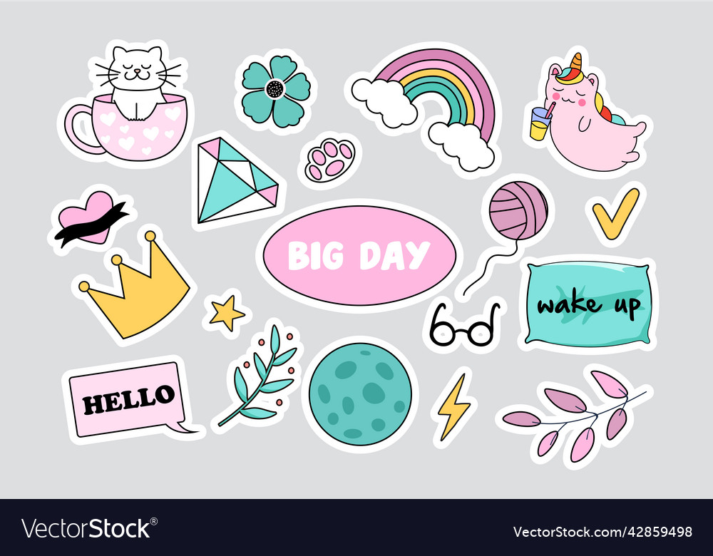 Set of stickers for girls