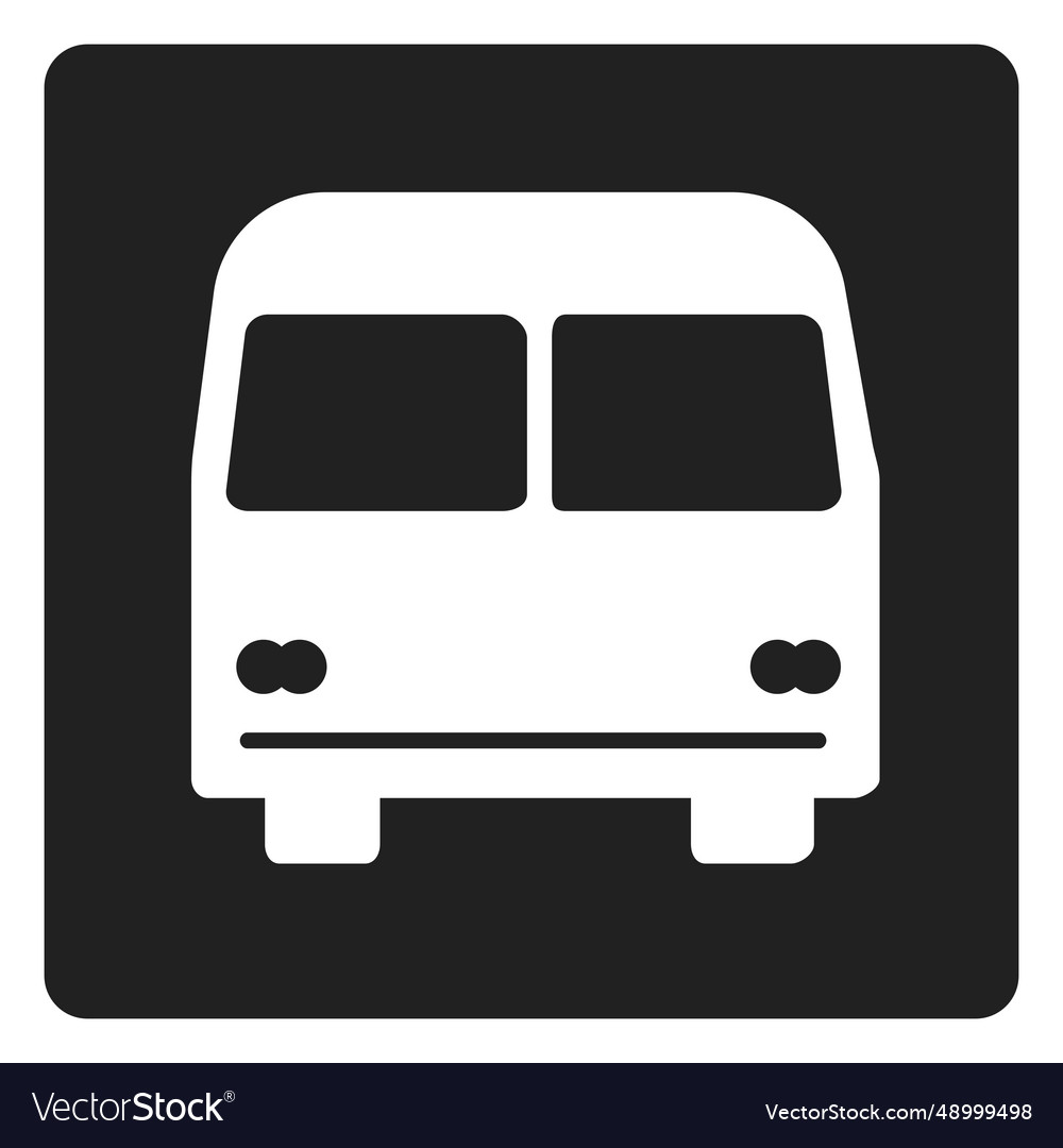 Simple bus square icon vector image Simple bus square icon