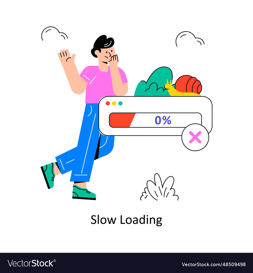 Slow loading connection flat style design i