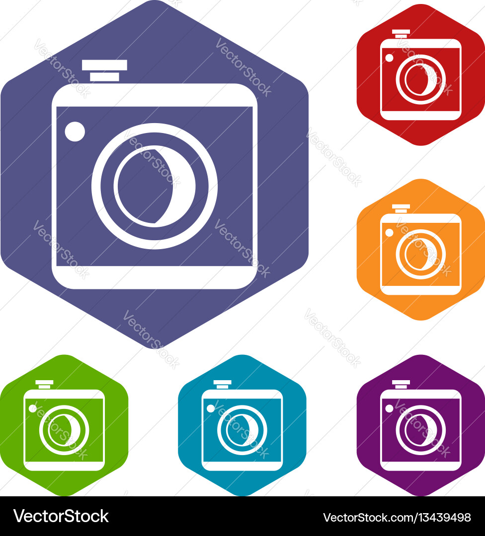 Vintage photo camera icons set Royalty Free Vector Image