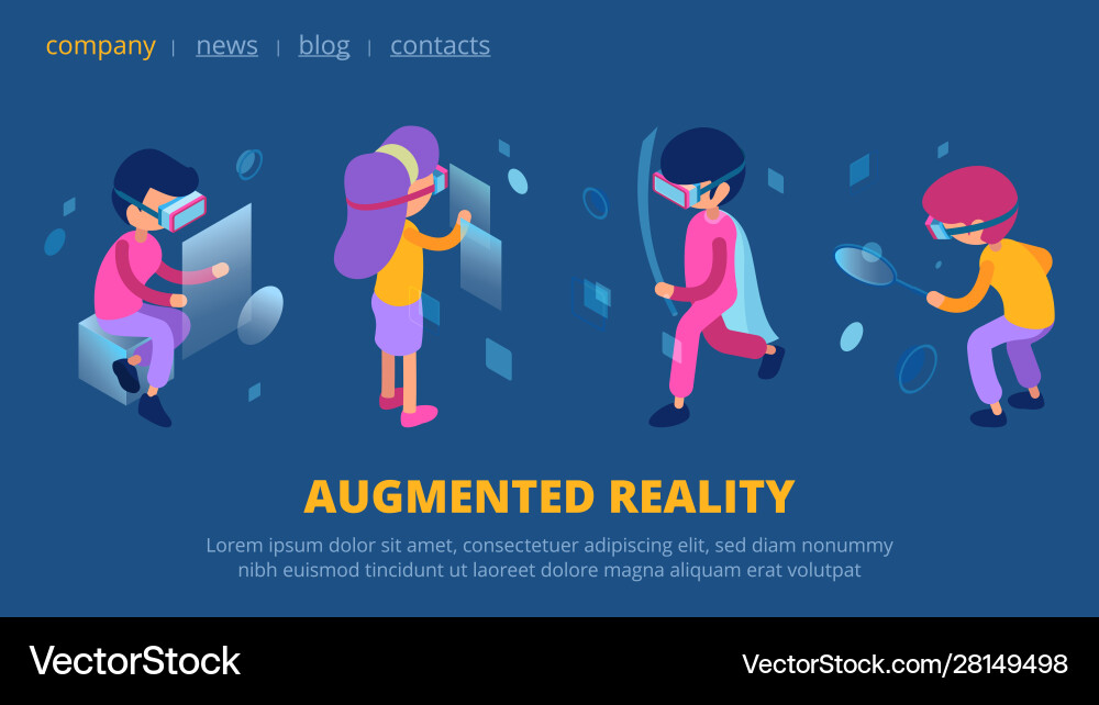 Vr concept augmented reality technology web page Vector Image