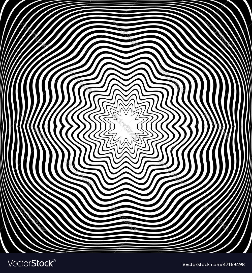 Wavy Radial Lines Pattern