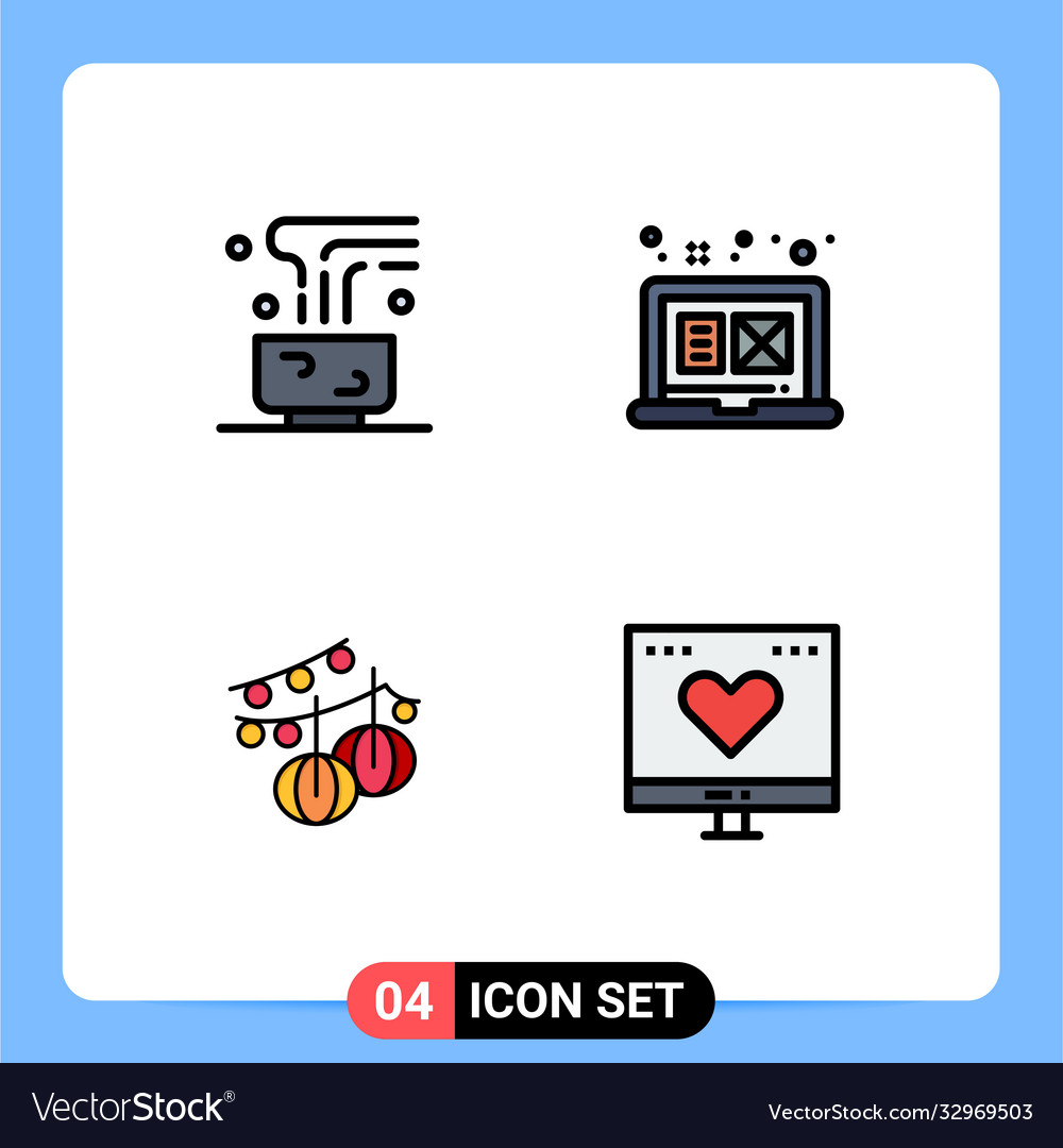 4 user interface filledline flat color pack