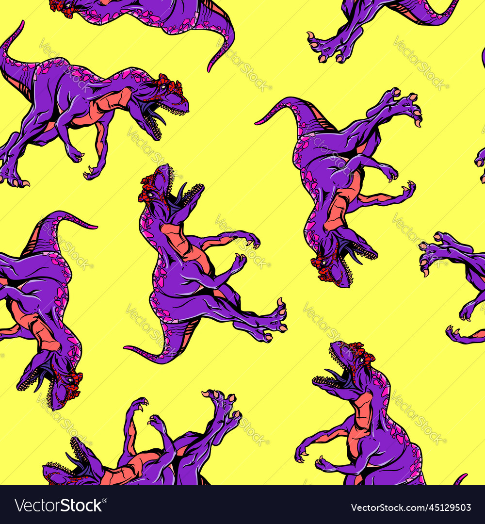 Allosaurus color pattern on yellow background