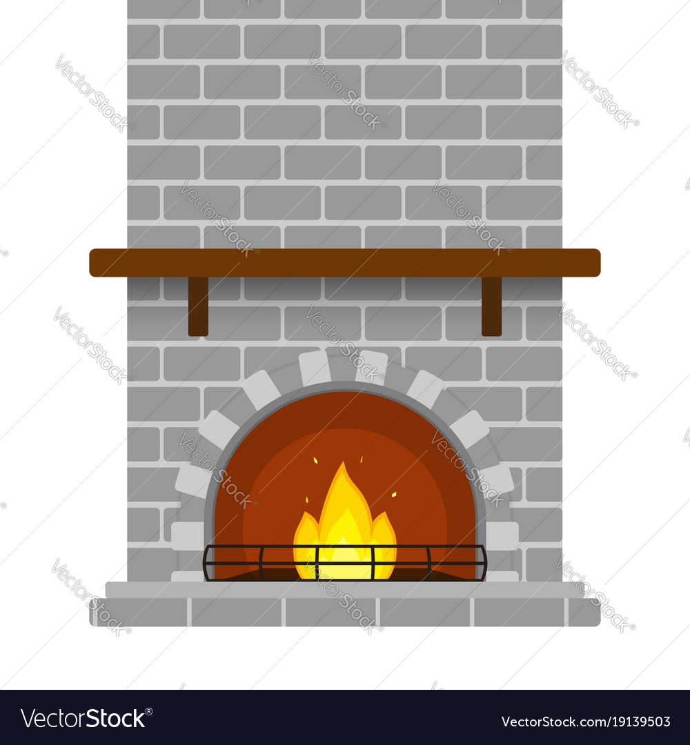 Brick Fireplace Isolated Royalty Free Vector Image