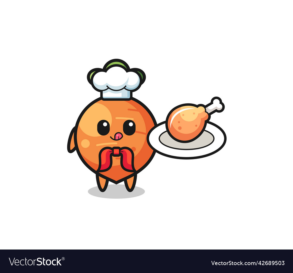 Carrot fried chicken chef cartoon character