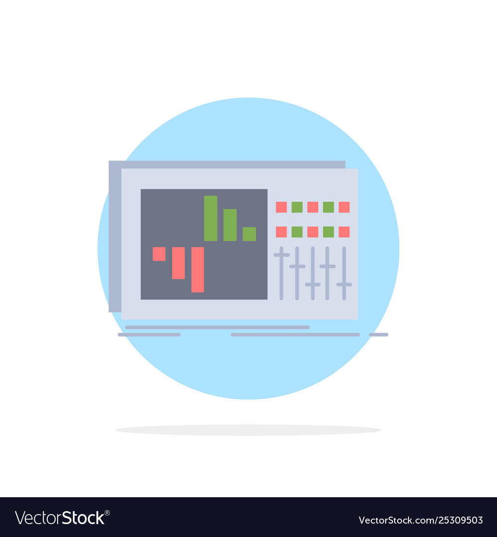 Control equalizer equalization sound studio flat vector image Control equalizer equalization sound studio flat