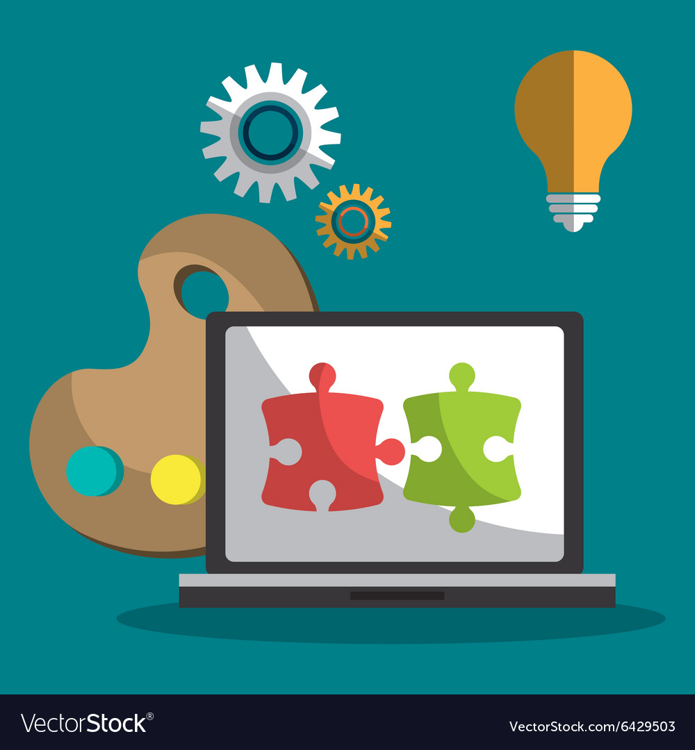Creative process design with colorful icons