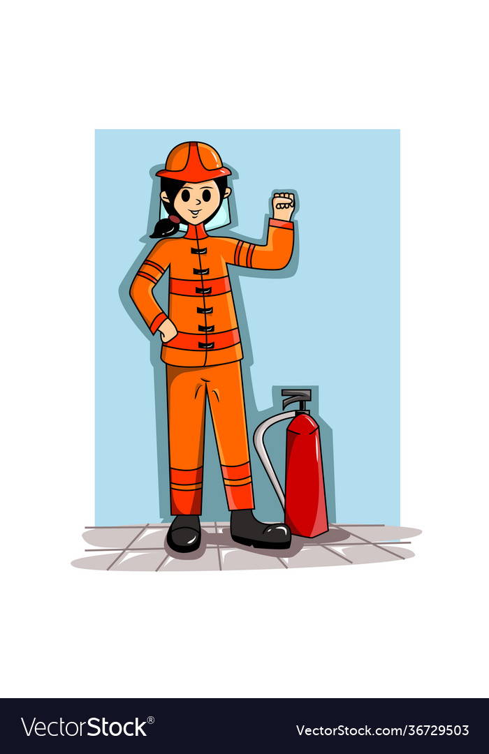 Design character firefighter Vector Image Design character firefighter