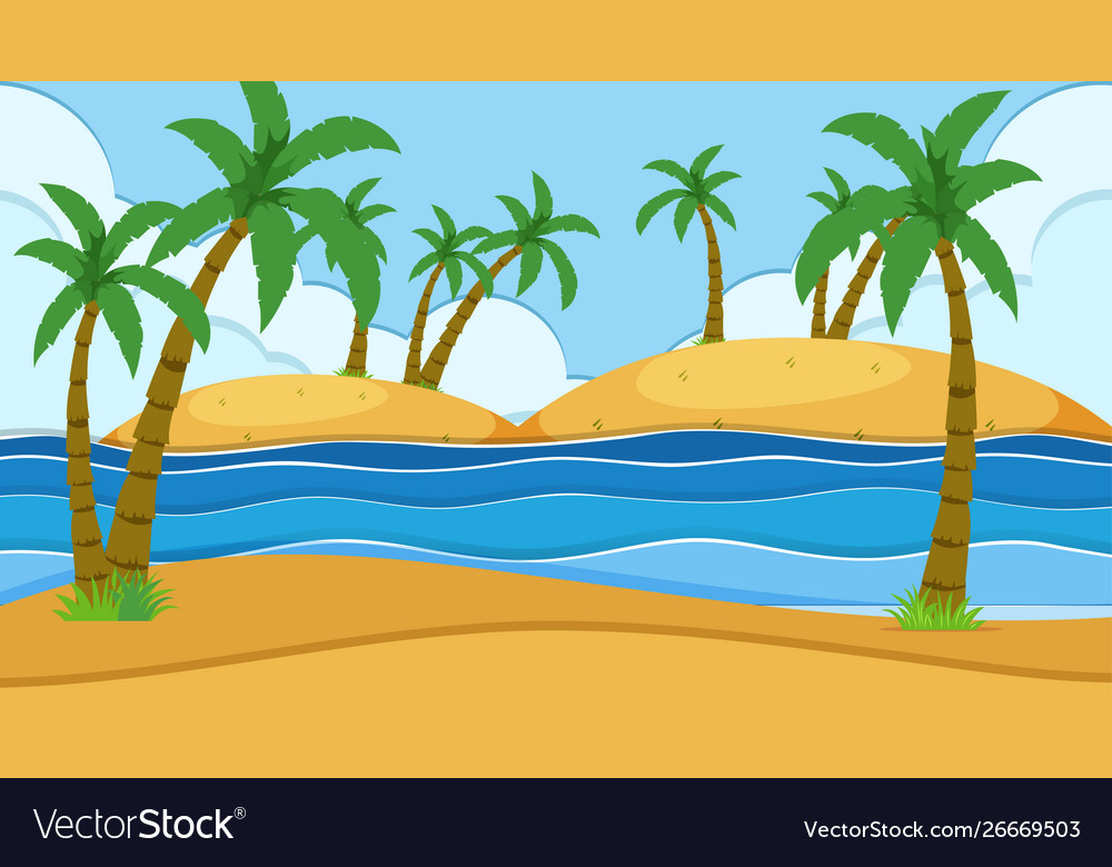 Empty nature beach ocean coastal landscape Vector Image