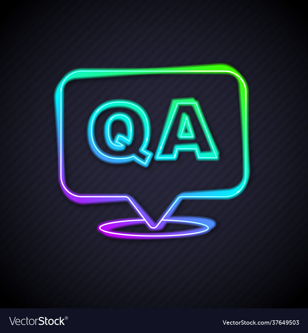 Glowing Neon Question Speech Bubbles