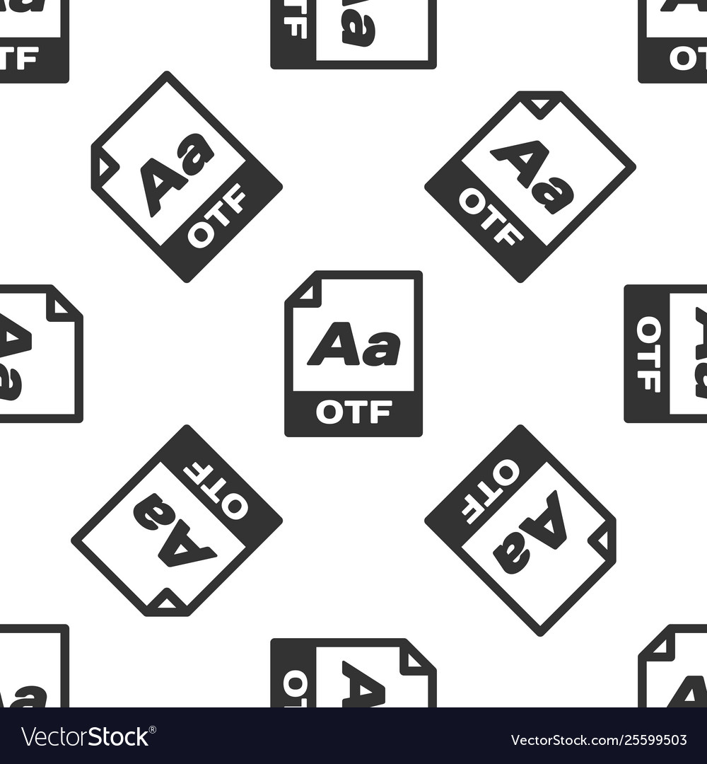 Grey otf file document icon download button vector image Grey otf file document icon download button