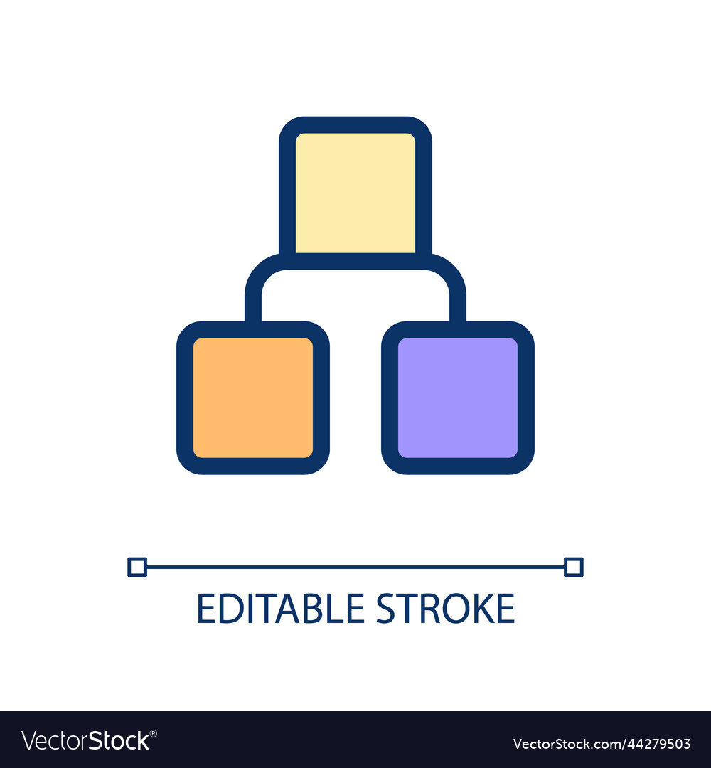 Infographic blocks pixel perfect rgb color ui icon vector image Infographic blocks pixel perfect rgb color ui icon