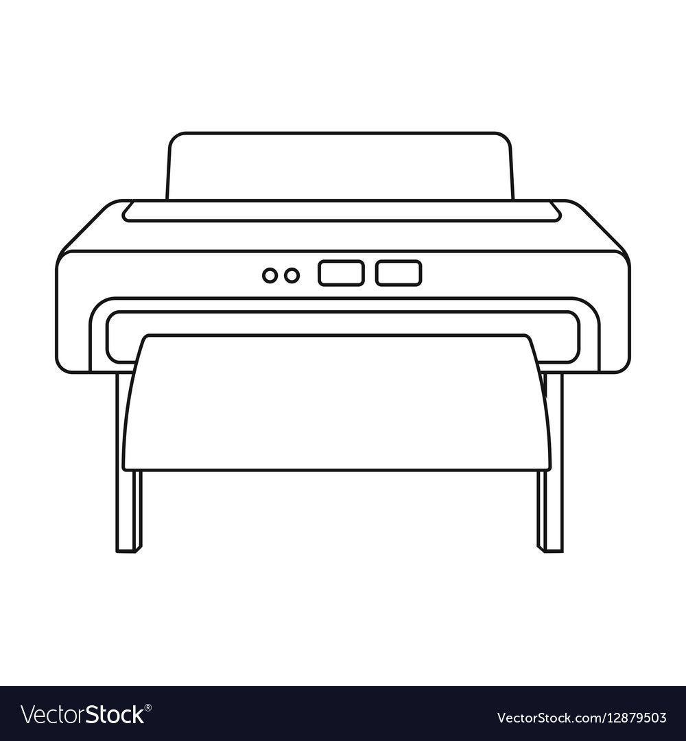 Large format printer icon in outline style