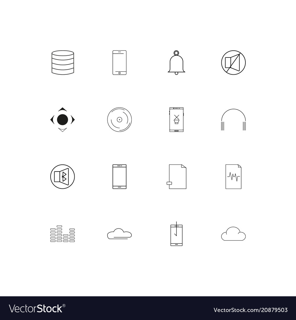 Music linear thin icons set outlined simple