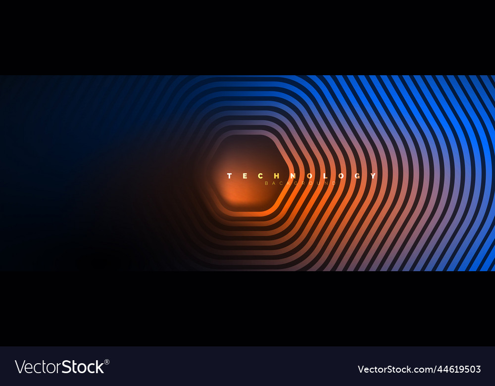 Neon shiny hexagons abstract background vector image Neon shiny hexagons abstract background