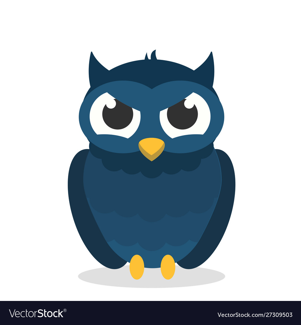 Owl character with angry expression