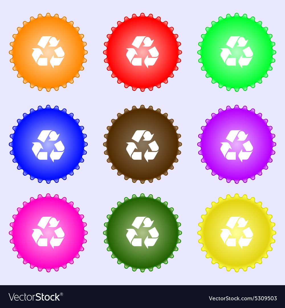 Processing icon sign a set of nine different