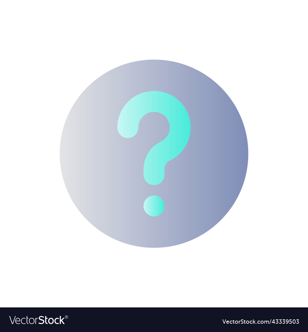 Question mark flat gradient color ui icon vector image Question mark flat gradient color ui icon