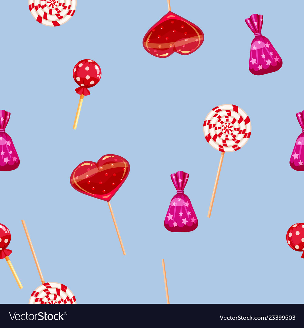 Seamless pattern of colored chocolates in a pack vector image Seamless pattern of colored chocolates in a pack