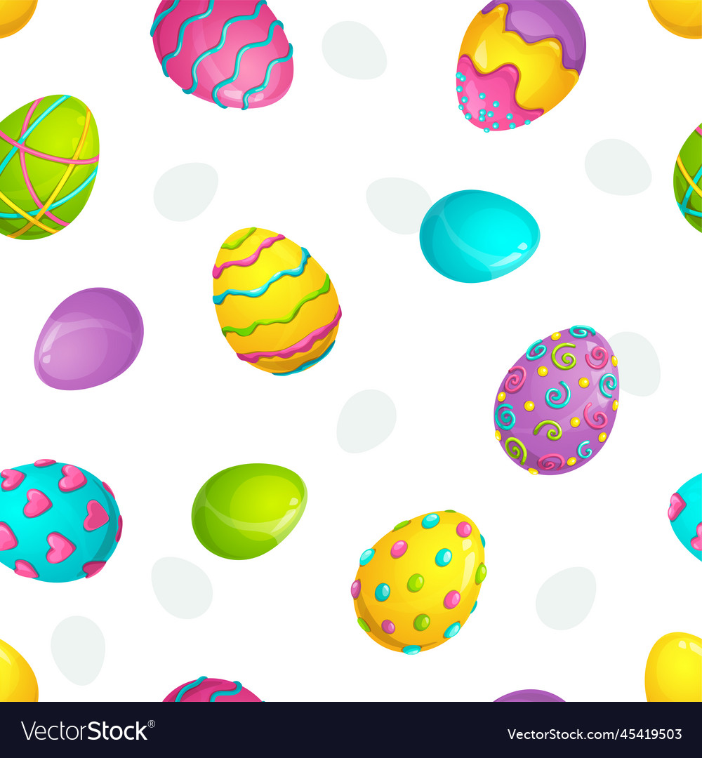 Seamless pattern with colorful easter eggs vector image Seamless pattern with colorful easter eggs