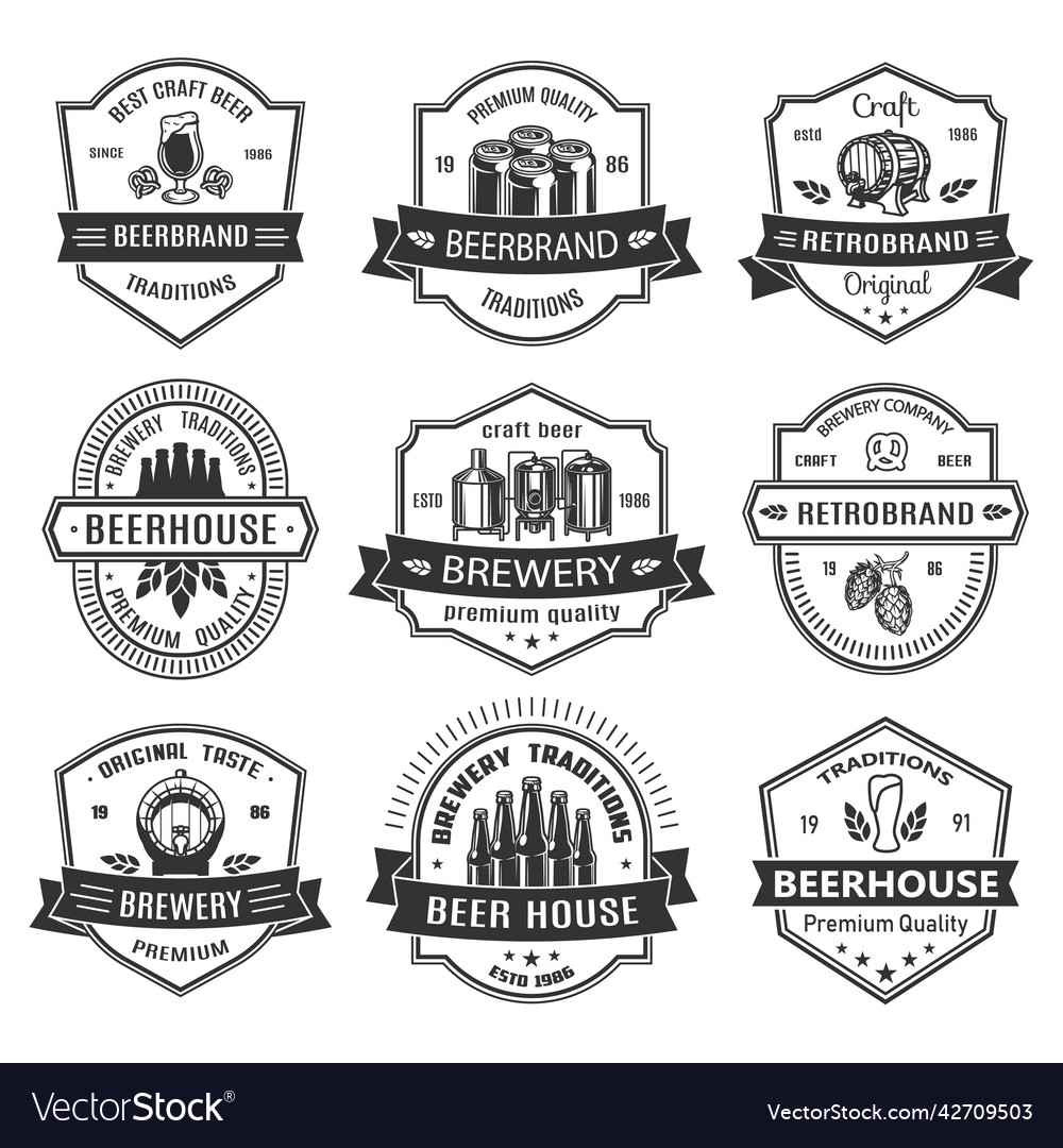 Set badges with beer objects