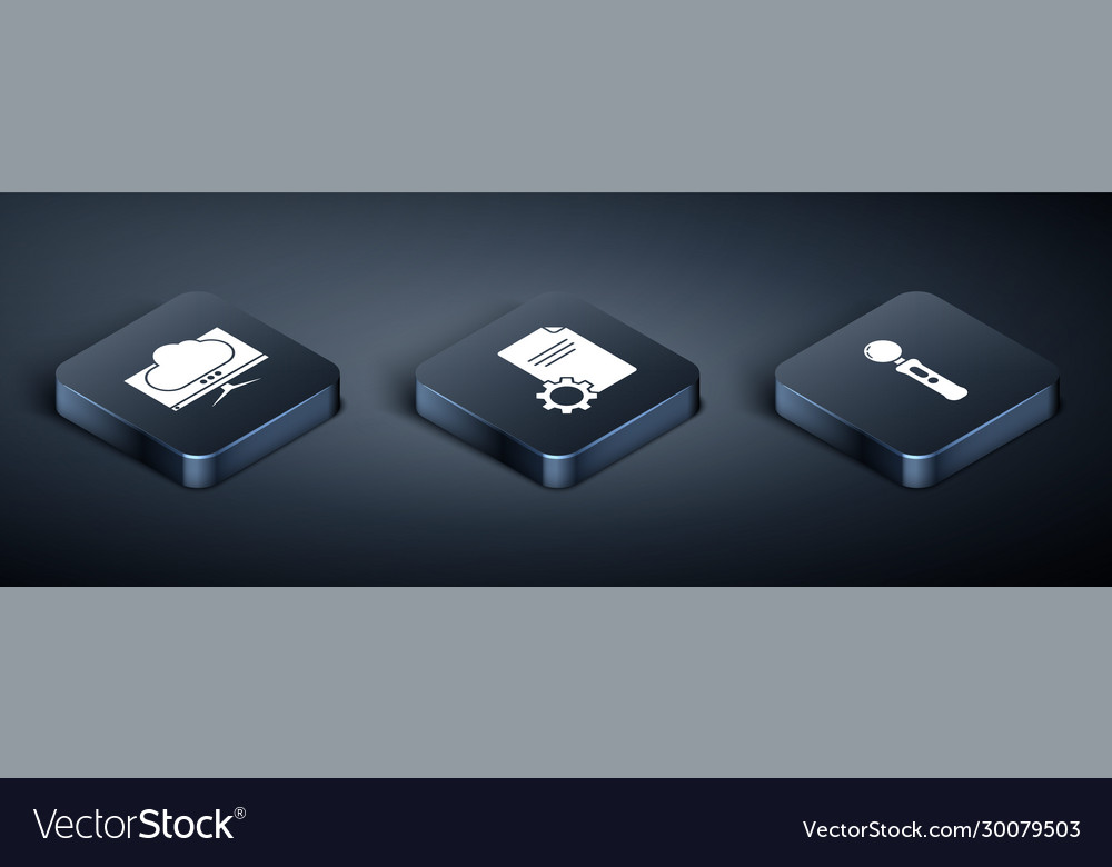 Set isometric computer monitor screen gamepad vector image Set isometric computer monitor screen gamepad