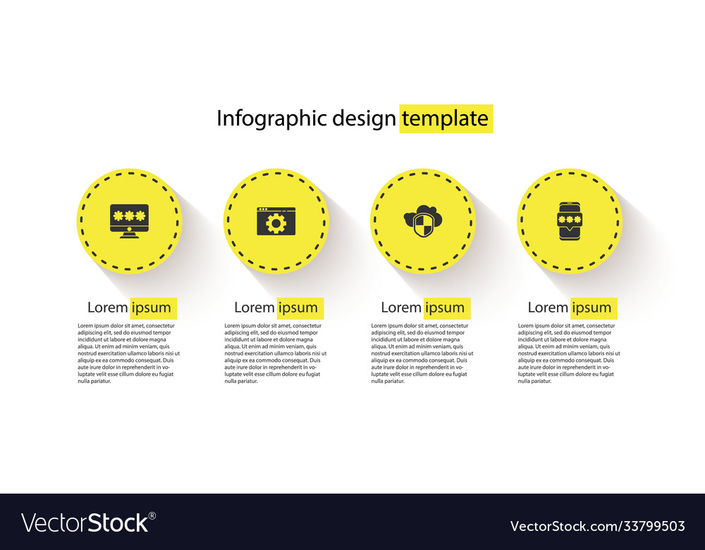 Set monitor with password browser setting cloud vector image Set monitor with password browser setting cloud